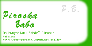 piroska babo business card